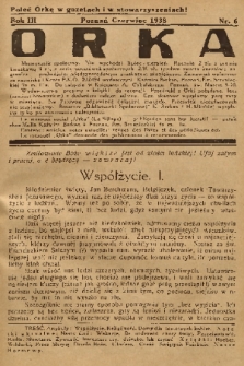 Orka : miesięcznik społeczny. R. 3, 1938, nr 6