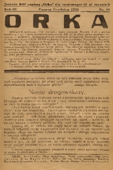 Orka : miesięcznik społeczny. R. 3, 1938, nr 10