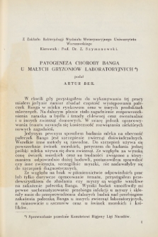 Rozprawy Biologiczne z Zakresu Medycyny Weterynaryjnej, Rolnictwa i Hodowli, T. 12, 1934, z. [3-4]