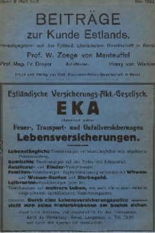 Beiträge zur Kunde Estlands. Band 9, 1922, Heft 1/2