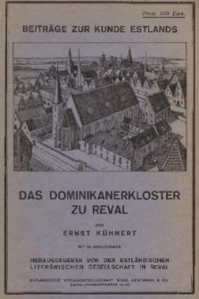 Beiträge zur Kunde Estlands. Band 12, [1926], Heft 1/3