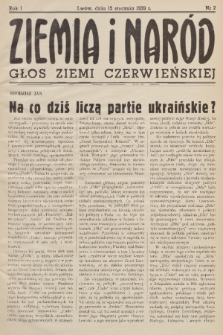 Ziemia i Naród : głos ziemi czerwieńskiej. R. 1, 1939, nr 2