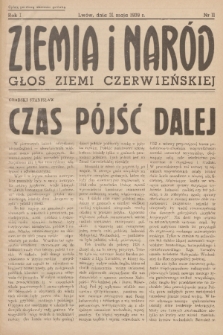 Ziemia i Naród : głos ziemi czerwieńskiej. R. 1, 1939, nr 11