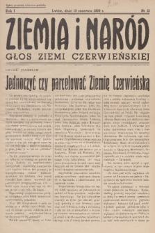 Ziemia i Naród : głos ziemi czerwieńskiej. R. 1, 1939, nr 12