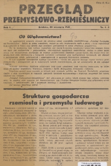 Przegląd Przemysłowo-Rzemieślniczy. R. 1, 1945, nr 1-2