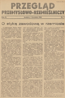 Przegląd Przemysłowo-Rzemieślniczy. R. 2, 1946, nr 7