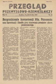 Przegląd Przemysłowo-Rzemieślniczy. R. 2, 1946, nr 20