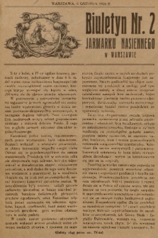 Biuletyn Jarmarku Nasiennego w Warszawie. 1926, nr 2