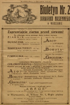 Biuletyn Jarmarku Nasiennego w Warszawie. 1930, nr 2