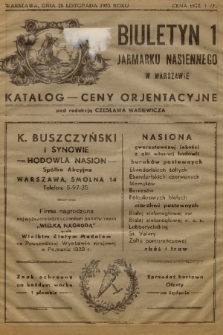 Biuletyn Jarmarku Nasiennego w Warszawie. 1935, nr 1