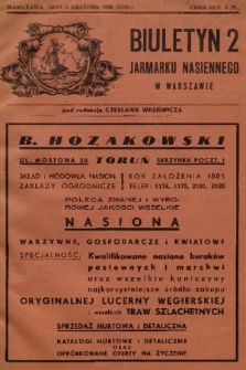 Biuletyn Jarmarku Nasiennego w Warszawie. 1936, nr 2
