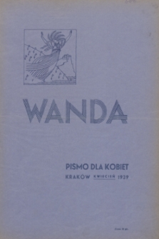 Wanda : pismo dla kobiet. R.1, 1939, [Nr] 1