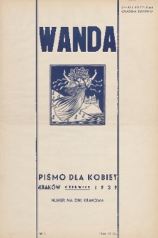 Wanda : pismo dla kobiet. R.1, 1939, [Nr] 3