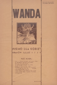 Wanda : pismo dla kobiet. R.1, 1939, [Nr] 4