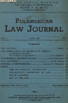Polamerican Law Journal. Vol.1, 1938, No. 1