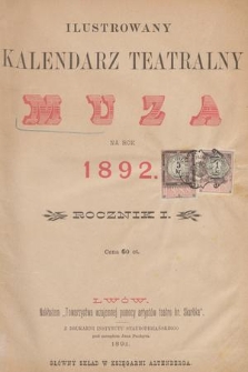 Ilustrowany Kalendarz Teatralny Muza na Rok 1892