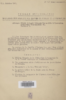 Feuille d'Information de l'Association Poloniase des Editeurs de Journaux et de Periodiques. 1935, N. 1