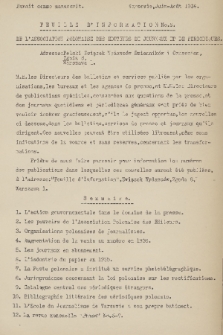 Feuille d'Information de l'Association Poloniase des Editeurs de Journaux et de Periodiques. 1936, No. 9
