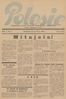 Polesie : tygodniowe pismo społeczne, gospodarcze i kulturalne. R. 1, 1938, nr 4