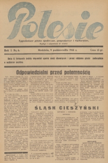 Polesie : tygodniowe pismo społeczne, gospodarcze i kulturalne. R. 1, 1938, nr 6