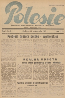Polesie : tygodniowe pismo społeczne, gospodarcze i kulturalne. R. 1, 1938, nr 8