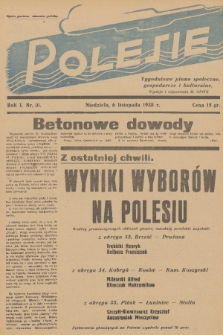 Polesie : tygodniowe pismo społeczne, gospodarcze i kulturalne. R. 1, 1938, nr 10