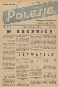 Polesie : tygodniowe pismo społeczne, gospodarcze i kulturalne. R. 1, 1938, nr 11