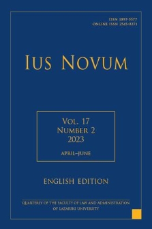 Ius Novum : quarterly of the Faculty of Law and Administration of Lazarski University. Vol. 17, 2023, nr 2