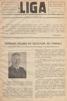 Liga : organ Polskiego Akademickiego Związku Zbliżenia Międzynarodowego „Liga” Oddział Warszawski. R.1, 1938, Nr 2