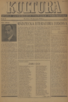 Kultura : pismo poświęcone kulturze radzieckiej. R. 2, 1946, nr 1