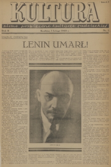Kultura : pismo poświęcone kulturze radzieckiej. R. 2, 1946, nr 2