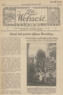 Za Wolność : organ Związku Towarzystw Powstańców i Wojaków D. O. K. VII. R. 1, 1927, nr 3