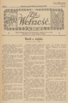 Za Wolność : organ Związku Towarzystw Powstańców i Wojaków D. O. K. VII. R. 1, 1927, nr 4