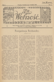 Za Wolność : organ Związku Towarzystw Powstańców i Wojaków D. O. K. VII. R. 1, 1927, nr 6