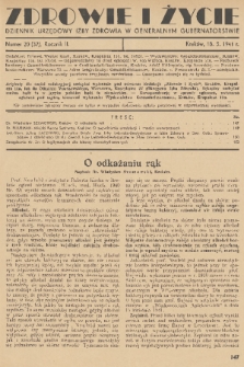 Zdrowie i Życie : dziennik urzędowy Izby Zdrowia w Generalnym Gubernatorstwie. R. 2, 1941, nr 20