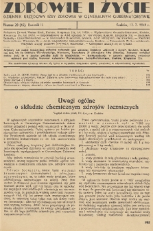 Zdrowie i Życie : dziennik urzędowy Izby Zdrowia w Generalnym Gubernatorstwie. R. 2, 1941, nr 28