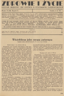 Zdrowie i Życie : dziennik urzędowy Izby Zdrowia w Generalnym Gubernatorstwie. R. 2, 1941, nr 31