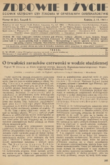 Zdrowie i Życie : dziennik urzędowy Izby Zdrowia w Generalnym Gubernatorstwie. R. 2, 1941, nr 44