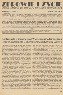 Zdrowie i Życie : dziennik urzędowy Izby Zdrowia w Generalnym Gubernatorstwie. R. 2, 1941, nr 45