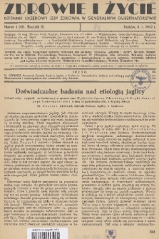 Zdrowie i Życie : dziennik urzędowy Izby Zdrowia w Generalnym Gubernatorstwie. R. 3, 1942, nr 1