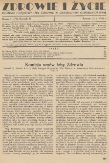 Zdrowie i Życie : dziennik urzędowy Izby Zdrowia w Generalnym Gubernatorstwie. R. 3, 1942, nr 11