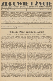 Zdrowie i Życie : dziennik urzędowy Izby Zdrowia w Generalnym Gubernatorstwie. R. 3, 1942, nr 20