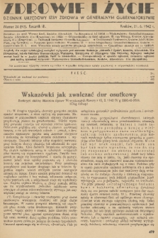 Zdrowie i Życie : dziennik urzędowy Izby Zdrowia w Generalnym Gubernatorstwie. R. 3, 1942, nr 24