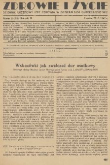 Zdrowie i Życie : dziennik urzędowy Izby Zdrowia w Generalnym Gubernatorstwie. R. 3, 1942, nr 25