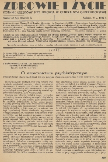 Zdrowie i Życie : dziennik urzędowy Izby Zdrowia w Generalnym Gubernatorstwie. R. 3, 1942, nr 28