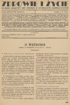 Zdrowie i Życie : dziennik urzędowy Izby Zdrowia w Generalnym Gubernatorstwie. R. 3, 1942, nr 29/30