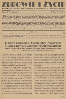 Zdrowie i Życie : dziennik urzędowy Izby Zdrowia w Generalnym Gubernatorstwie. R. 3, 1942, nr 31