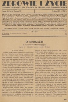 Zdrowie i Życie : dziennik urzędowy Izby Zdrowia w Generalnym Gubernatorstwie. R. 3, 1942, nr 33