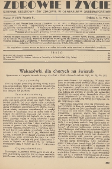 Zdrowie i Życie : dziennik urzędowy Izby Zdrowia w Generalnym Gubernatorstwie. R. 3, 1942, nr 39