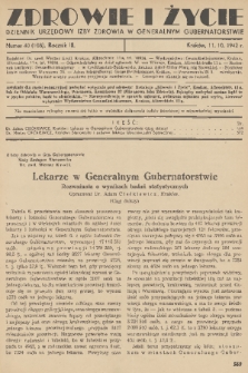 Zdrowie i Życie : dziennik urzędowy Izby Zdrowia w Generalnym Gubernatorstwie. R. 3, 1942, nr 40